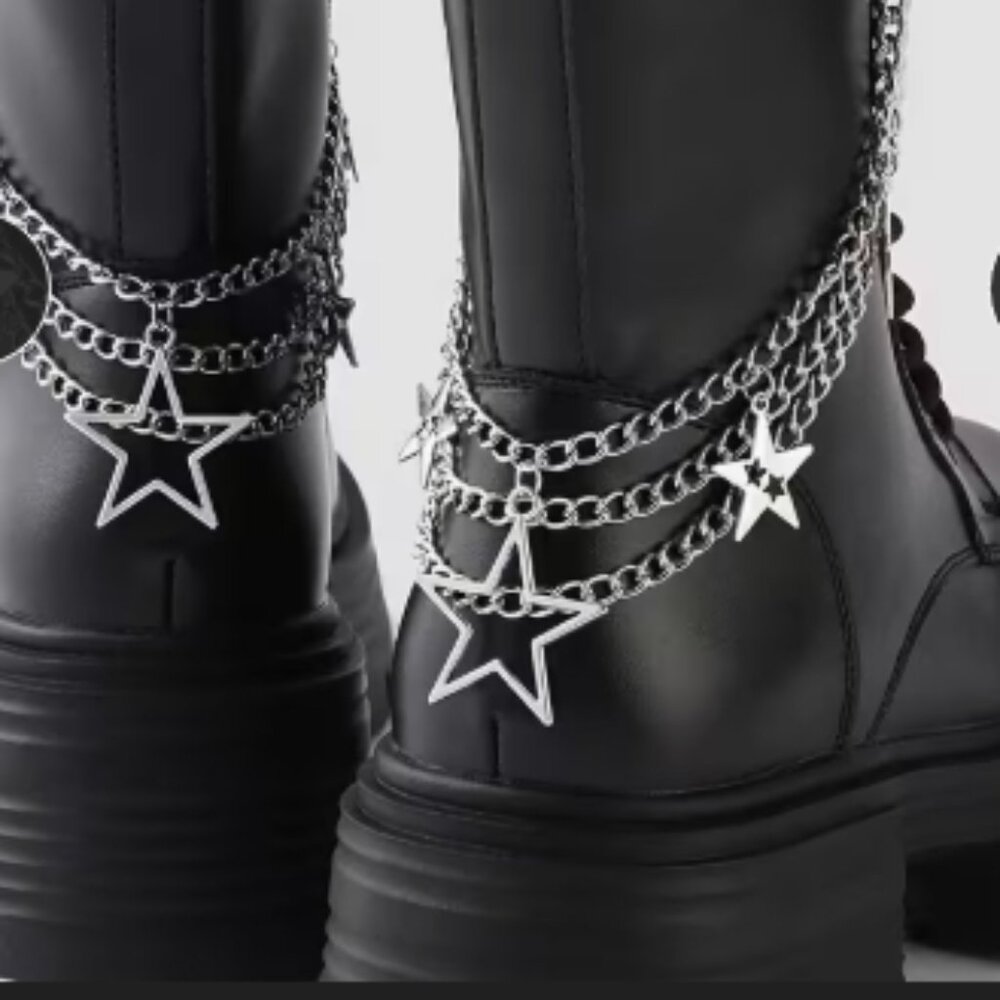 Silver Star Boot Chains - Last Set New
